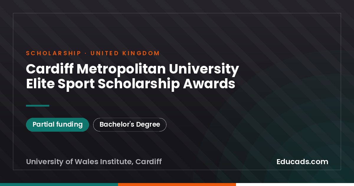 Cardiff Metropolitan University Elite Sport Scholarship Awards scholarship