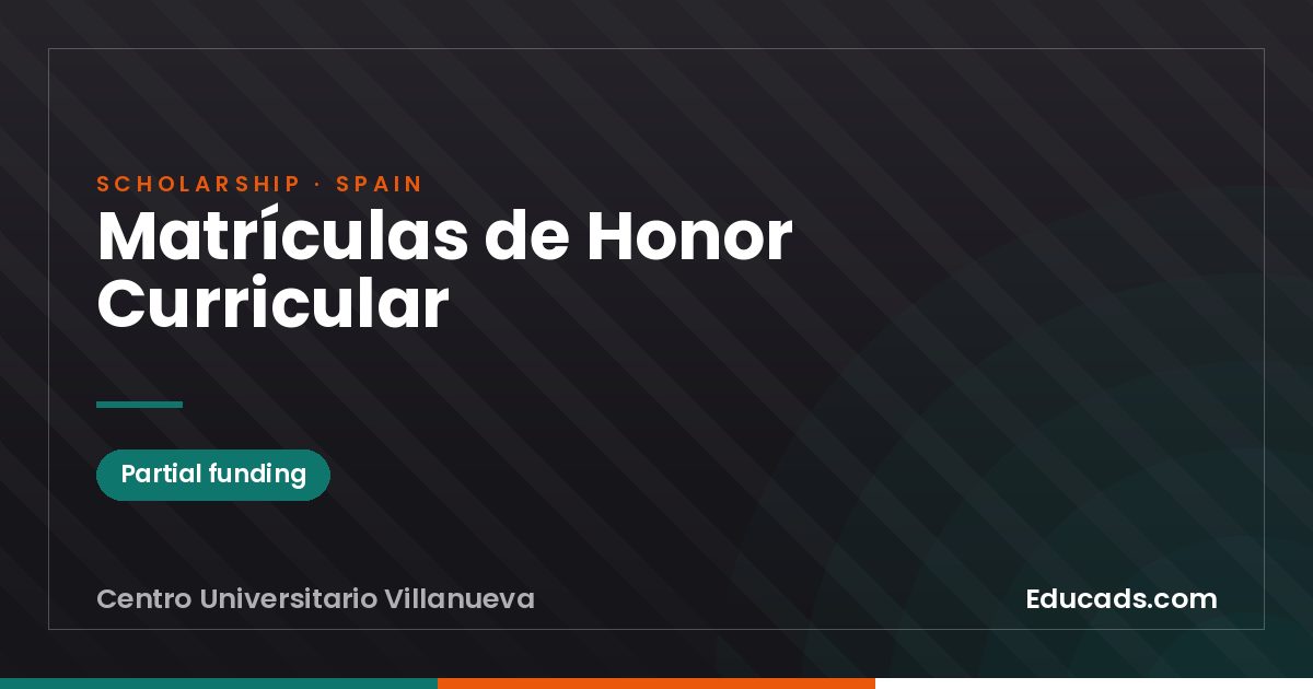 Matrículas de Honor Curricular scholarship
