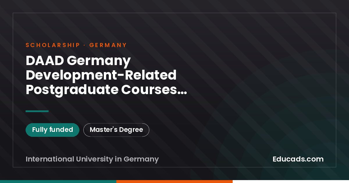 DAAD Germany Development-Related Postgraduate Courses Scholarship scholarship