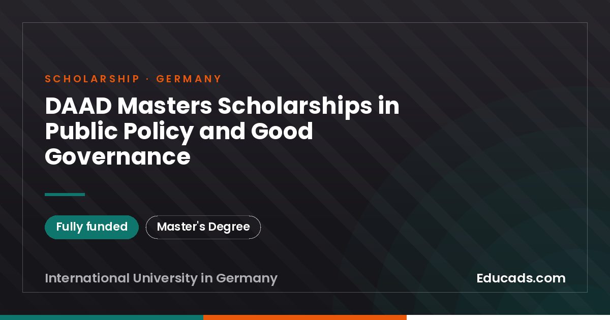 DAAD Masters Scholarships in Public Policy and Good Governance scholarship