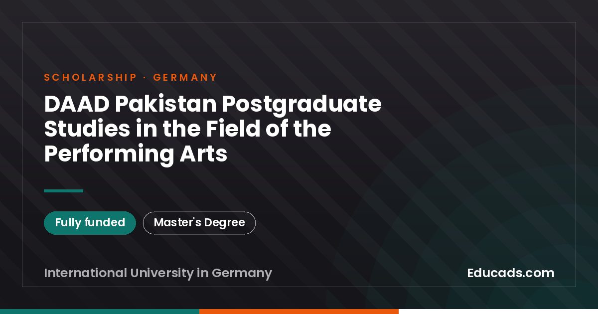 DAAD Pakistan Postgraduate Studies in the Field of the Performing Arts scholarship