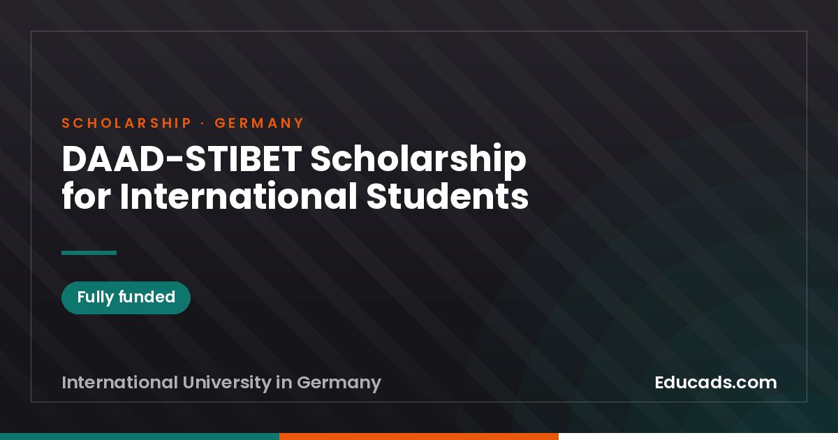 DAAD-STIBET Scholarship for International Students scholarship