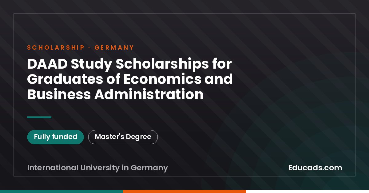 DAAD Study Scholarships for Graduates of Economics and Business Administration scholarship
