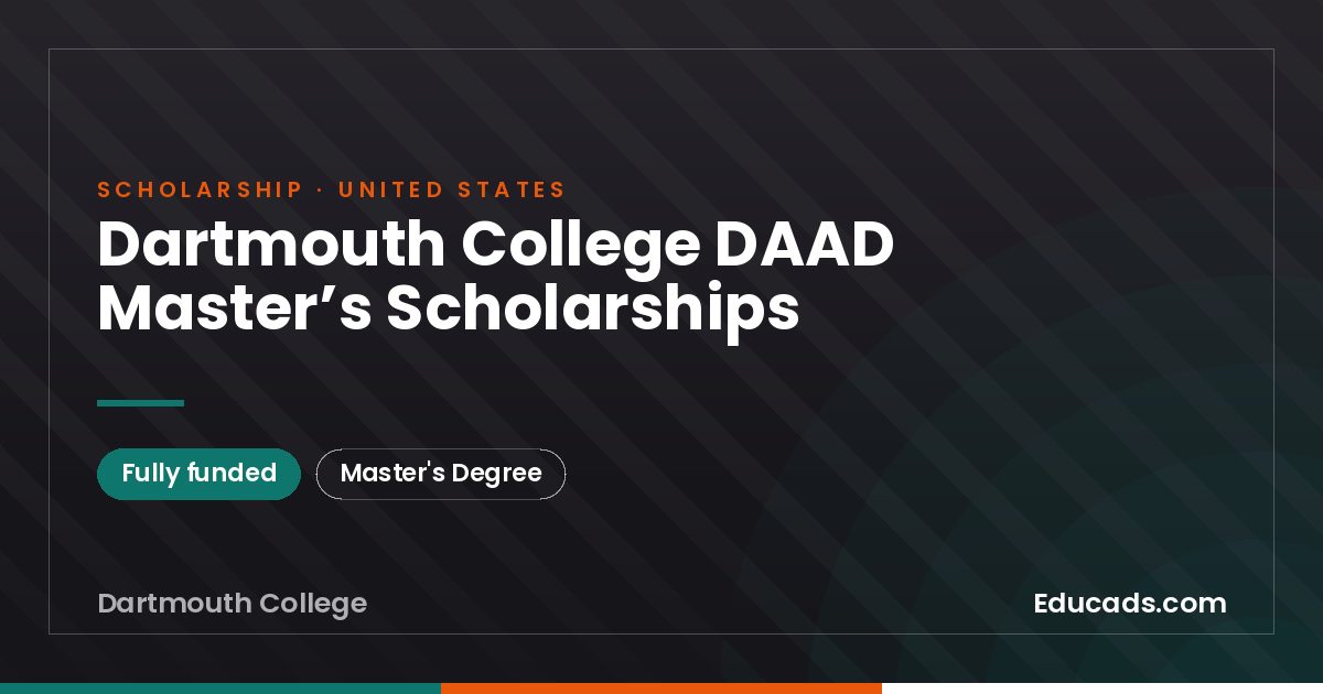 Dartmouth College DAAD Master’s Scholarships scholarship