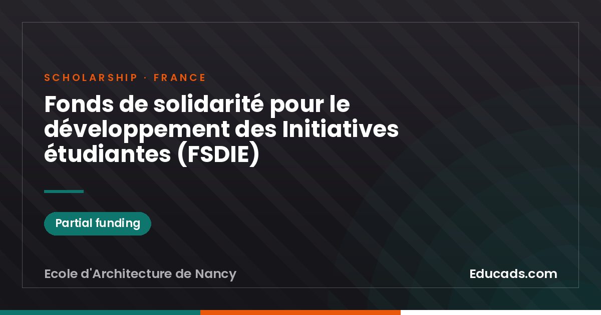 Solidarity Fund for the Development of Student Initiatives (FSDIE) scholarship