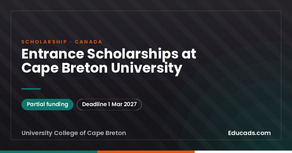 Entrance Scholarships at Cape Breton University scholarship