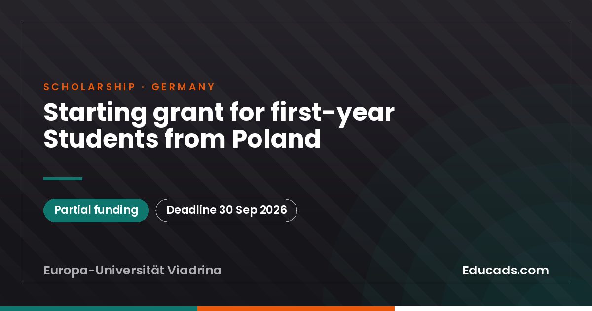 Starting grant for first-year Students from Poland scholarship