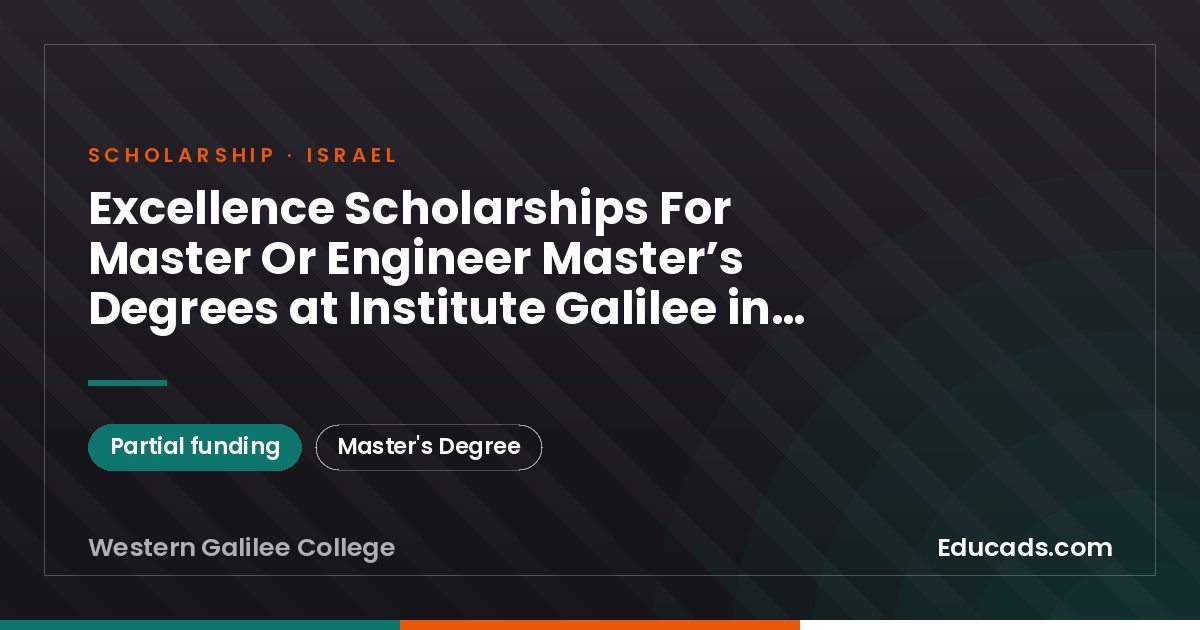 Excellence Scholarships For Master Or Engineer Master’s Degrees at Institute Galilee in Paris scholarship