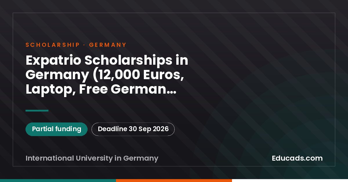 Expatrio Scholarships in Germany (12,000 Euros, Laptop, Free German Language Course) scholarship