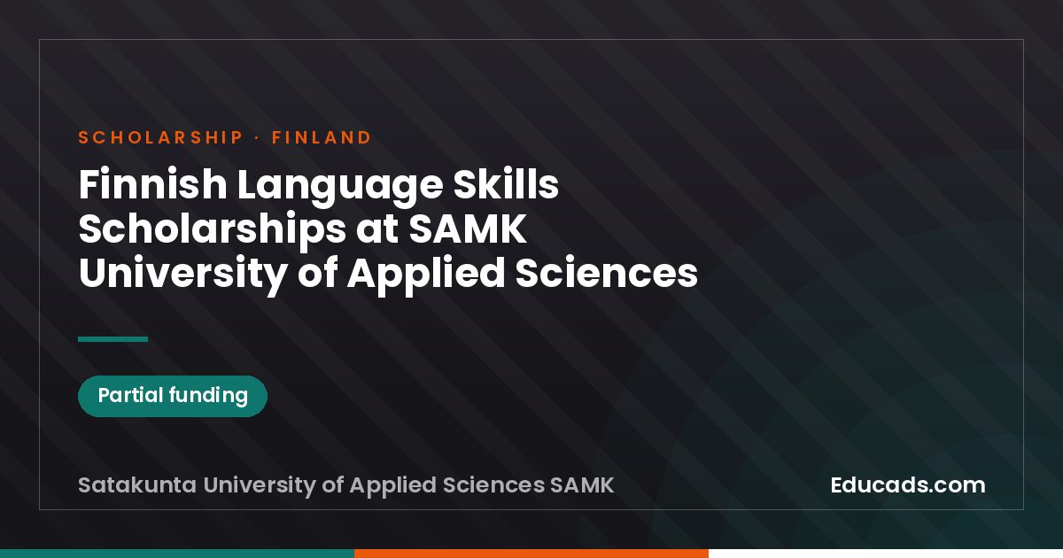 Finnish Language Skills Scholarships at SAMK University of Applied Sciences scholarship