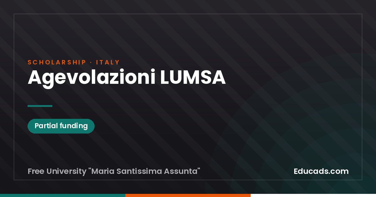 Agevolazioni LUMSA scholarship