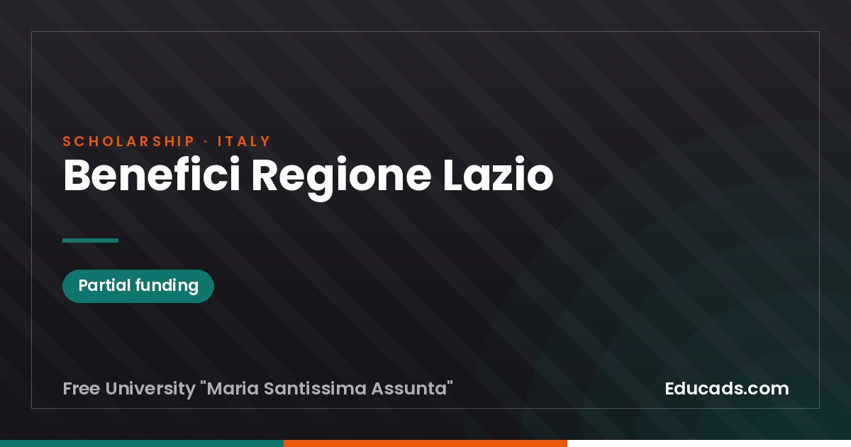 Benefici Regione Lazio scholarship