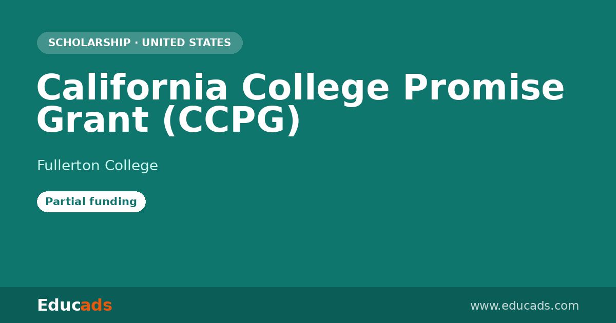 California College Promise Grant (CCPG) scholarship