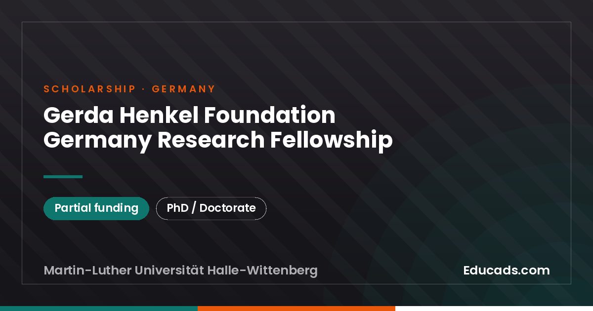 Gerda Henkel Foundation Germany Research Fellowship scholarship