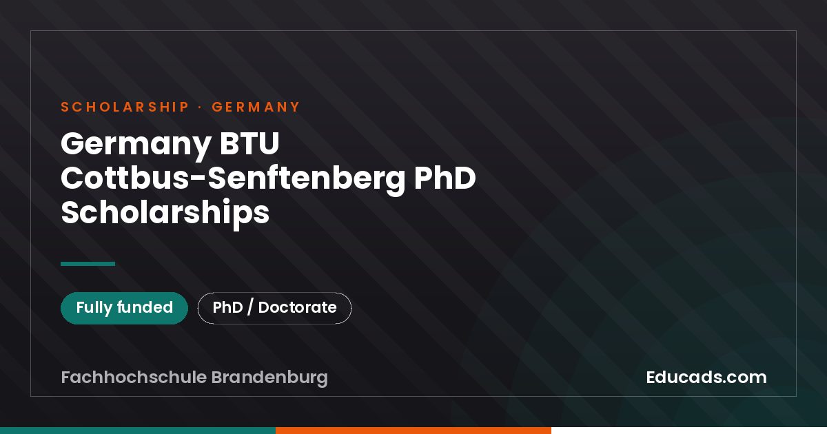 Germany BTU Cottbus-Senftenberg PhD Scholarships scholarship
