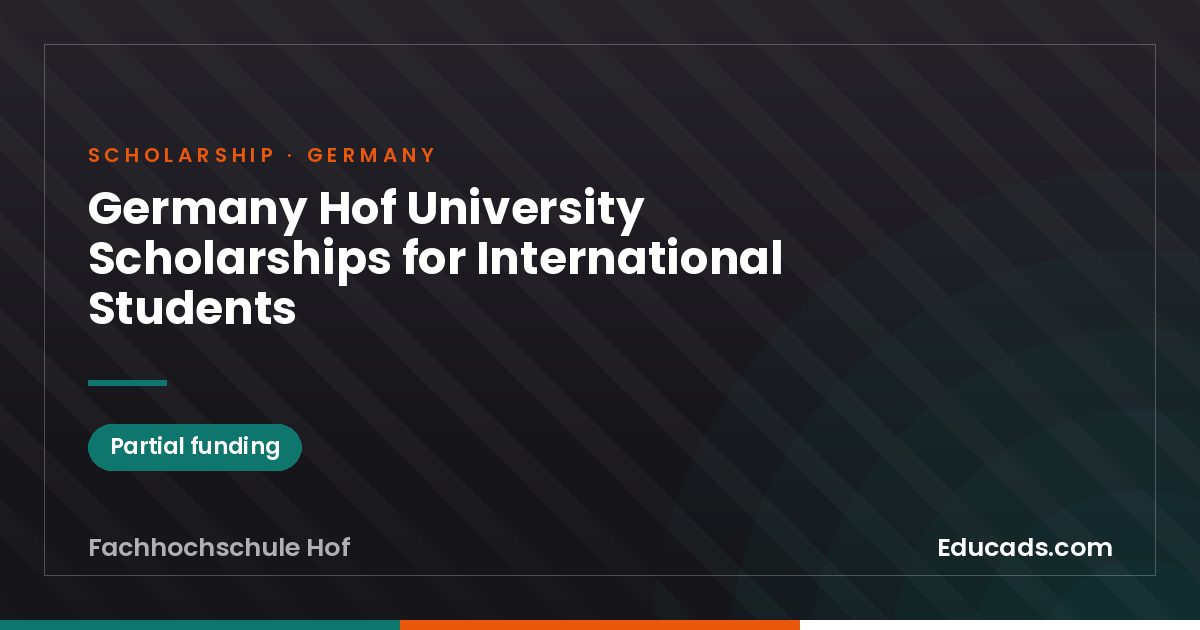 Germany Hof University Scholarships for International Students scholarship