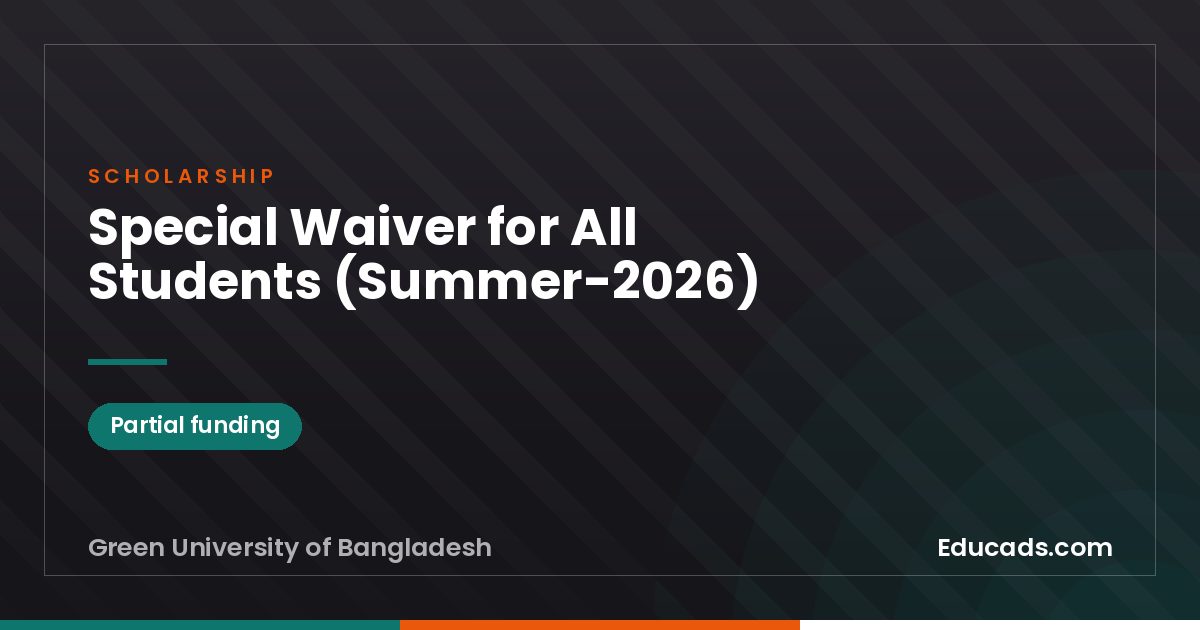 Special Waiver for All Students (Summer-2026) scholarship