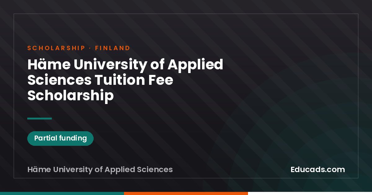 Häme University of Applied Sciences Tuition Fee Scholarship scholarship