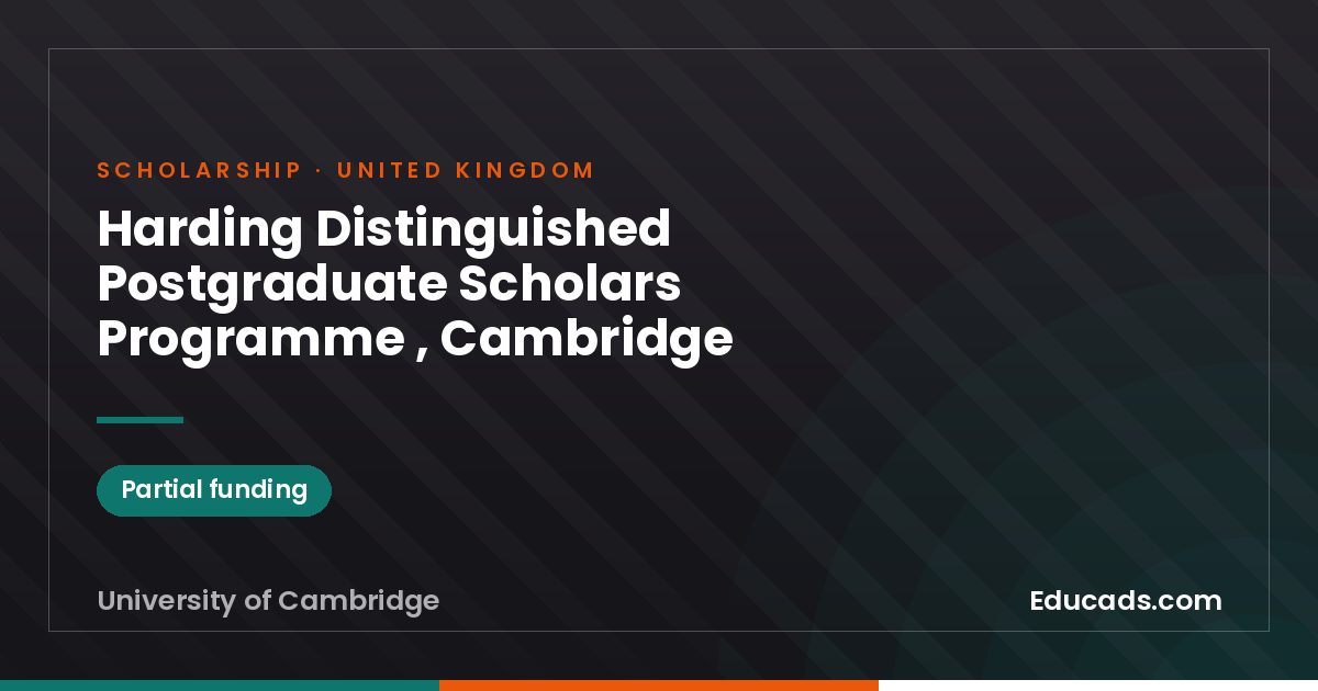 Harding Distinguished Postgraduate Scholars Programme , Cambridge scholarship