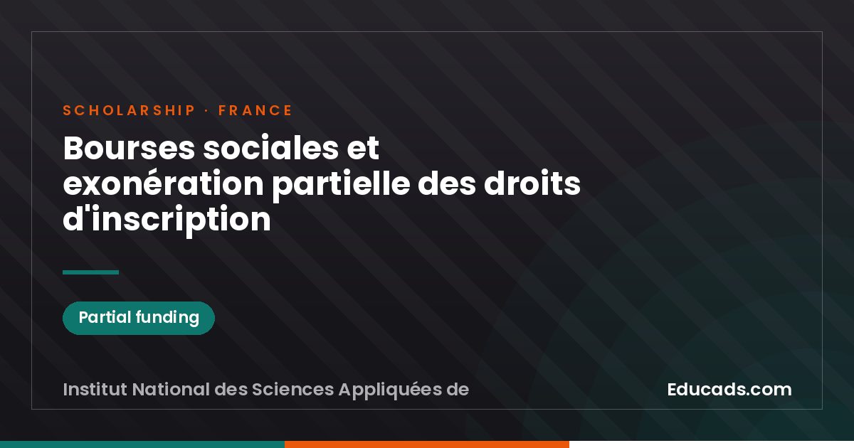Social Scholarships and Partial Exemption from Registration Fees scholarship