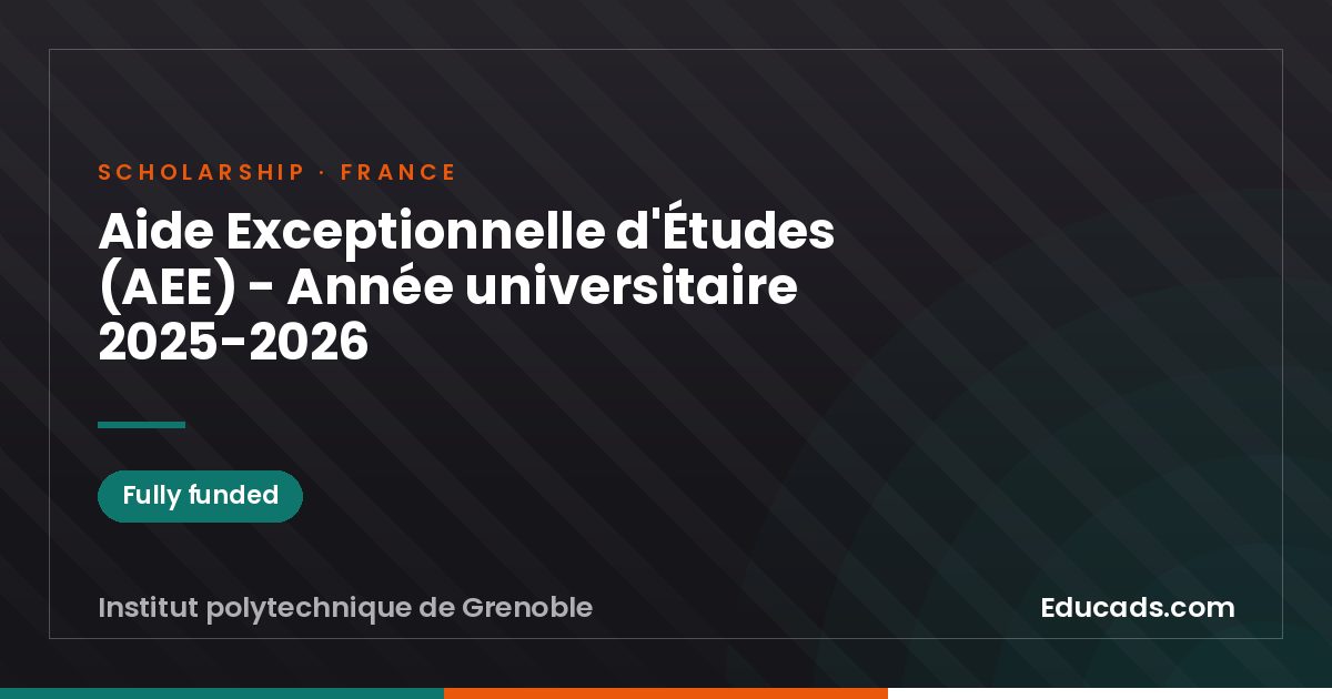 Exceptional Study Grant (AEE) - Academic Year 2025-2026 scholarship