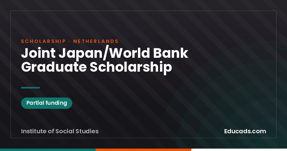 Joint Japan/World Bank Graduate Scholarship scholarship