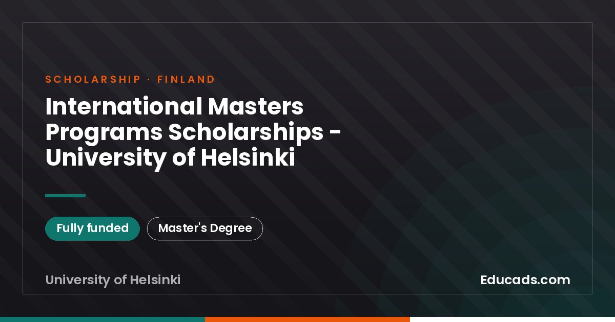 International Masters Programs Scholarships - University of Helsinki scholarship