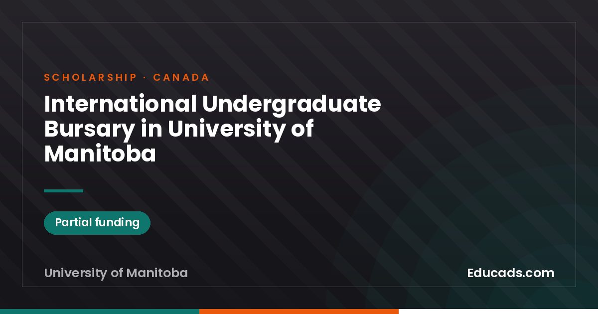 International Undergraduate Bursary in University of Manitoba scholarship