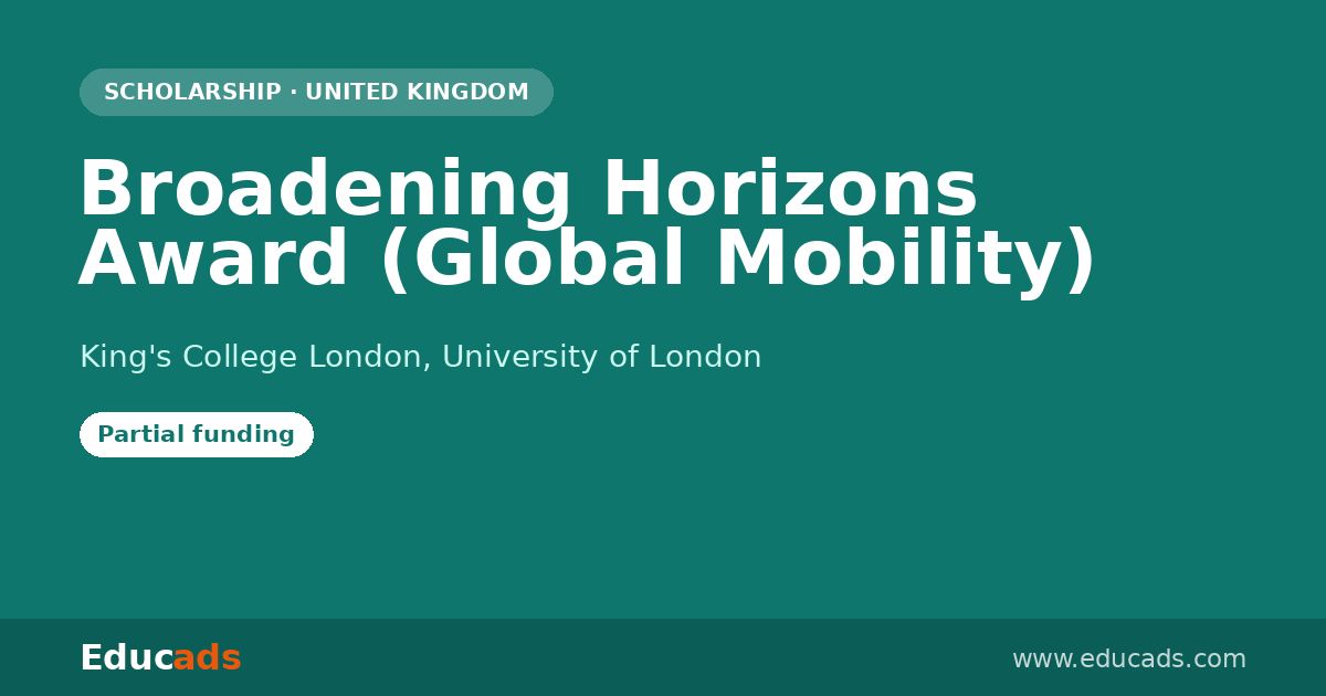Broadening Horizons Award (Global Mobility) scholarship