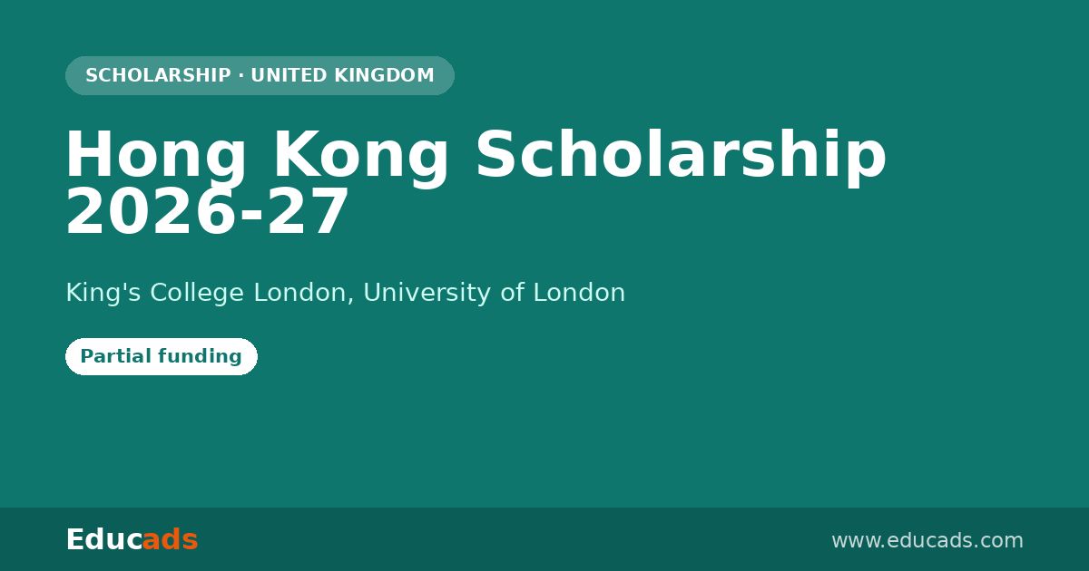 Hong Kong Scholarship 2026-27 scholarship