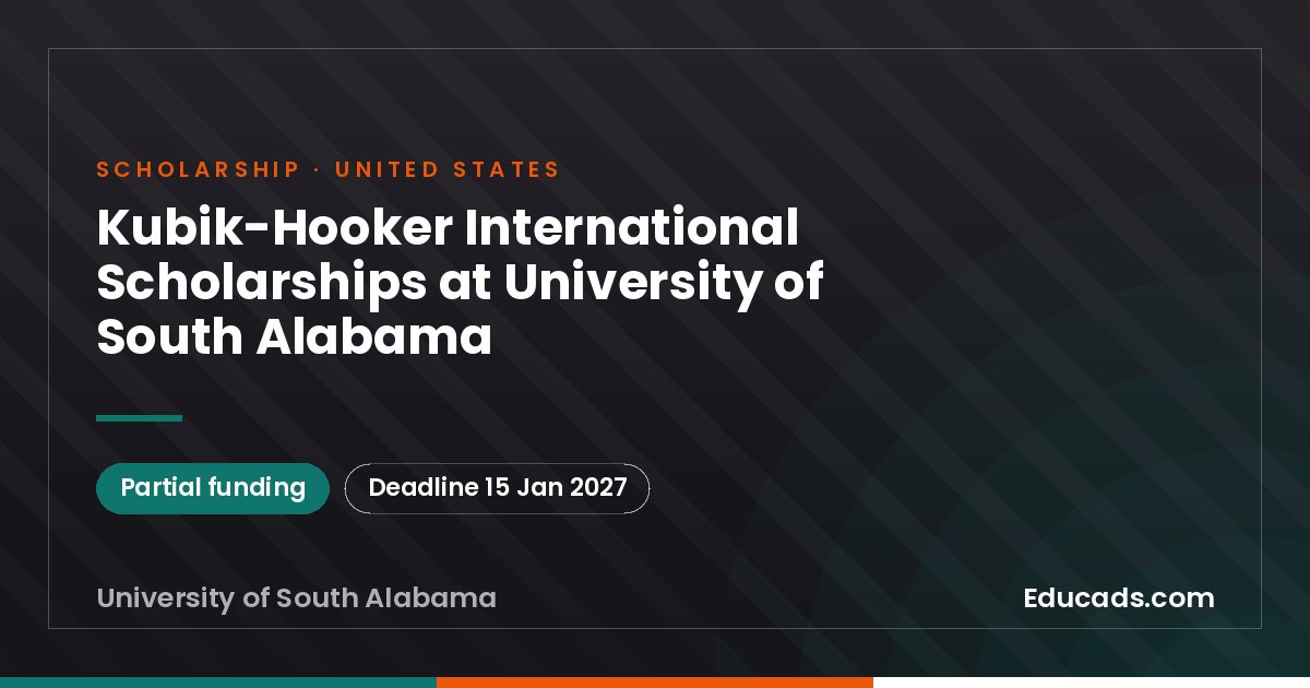 Kubik-Hooker International Scholarships at University of South Alabama scholarship