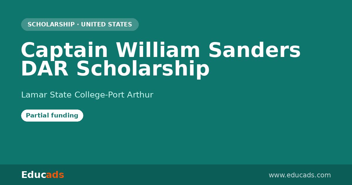 Captain William Sanders DAR Scholarship scholarship