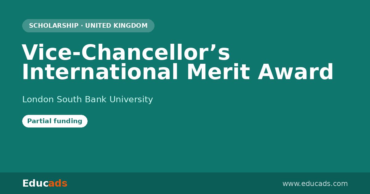 Vice-Chancellor’s International Merit Award scholarship