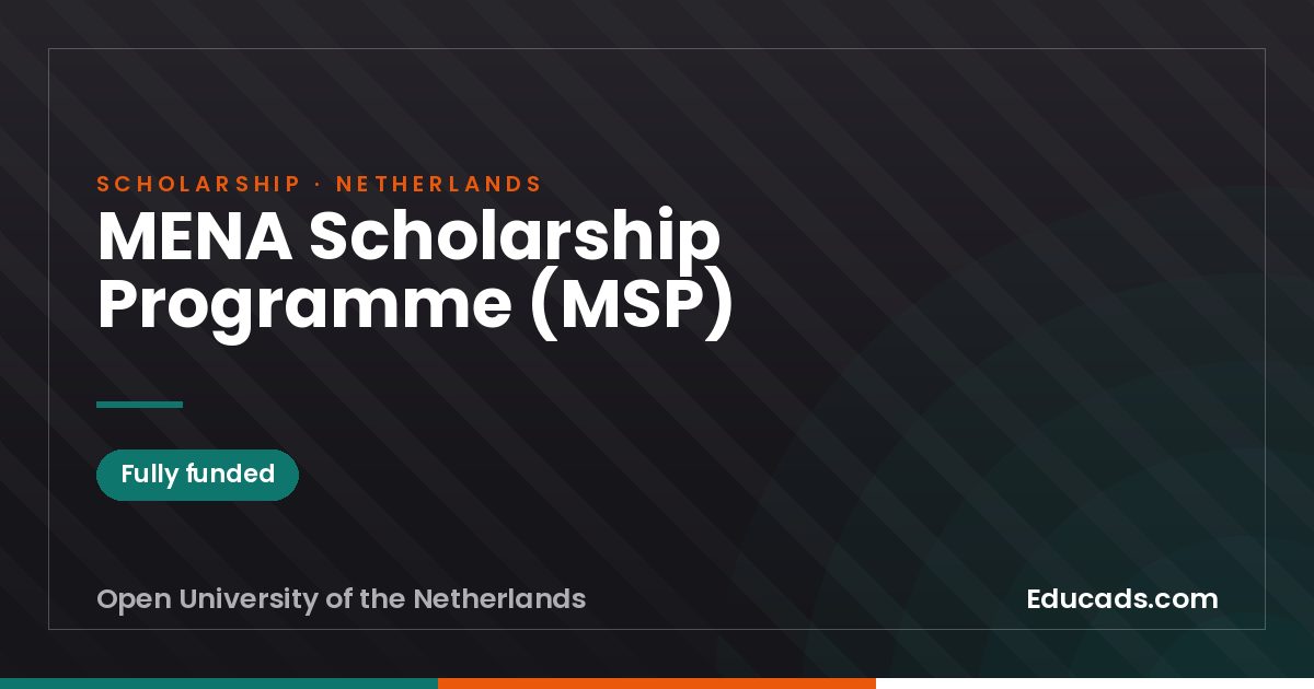 MENA Scholarship Programme (MSP) scholarship