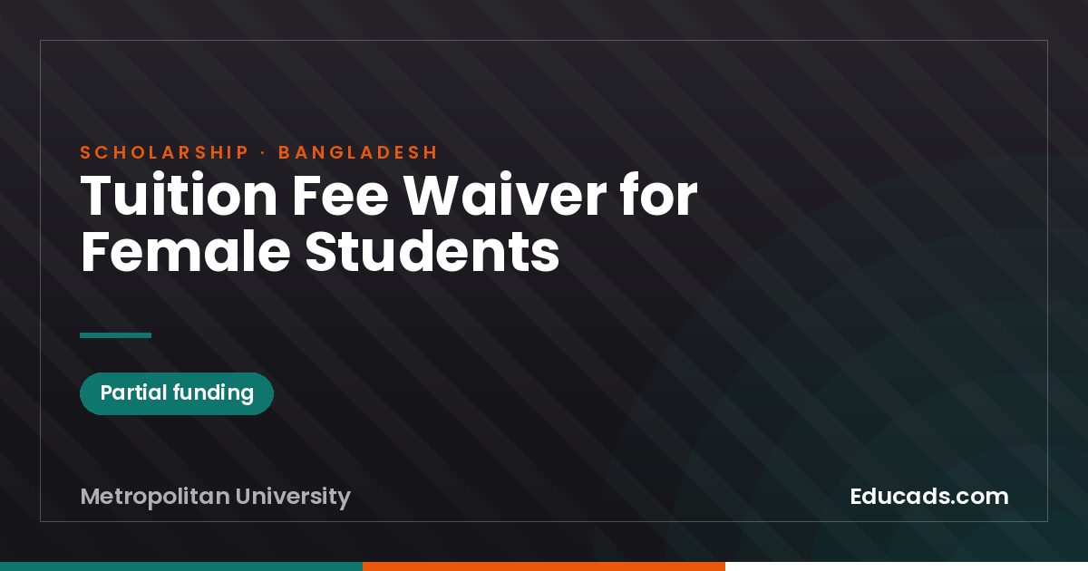 Tuition Fee Waiver for Female Students scholarship