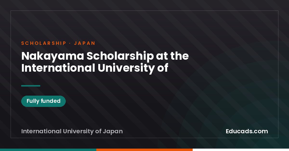 Nakayama Scholarship at the International University of scholarship