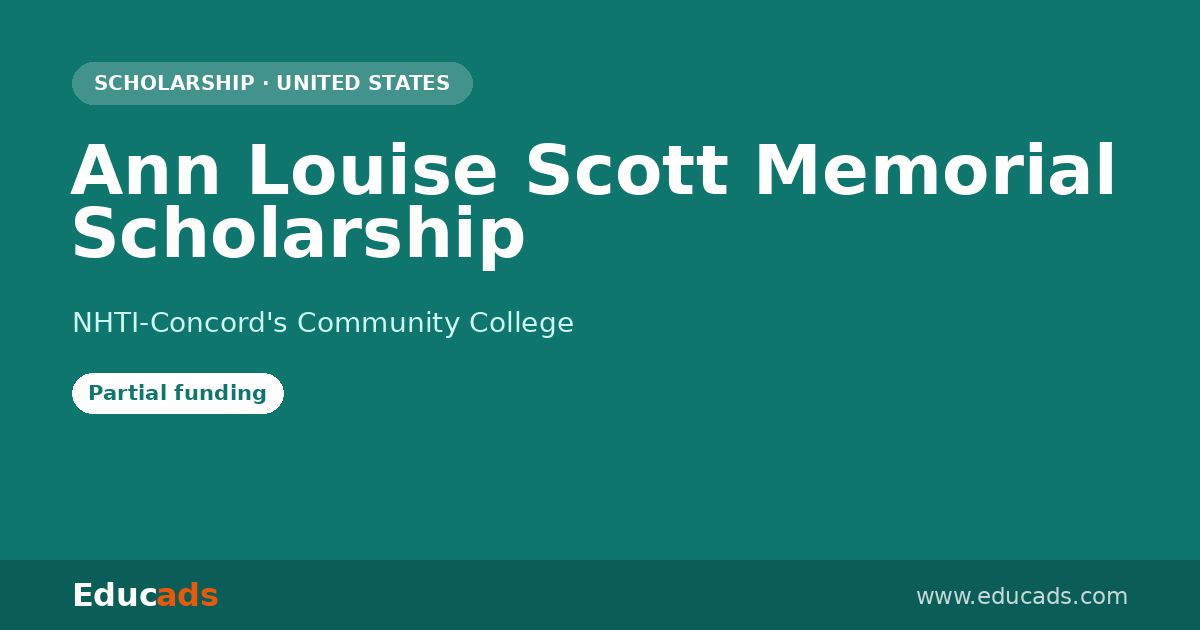 Ann Louise Scott Memorial Scholarship scholarship