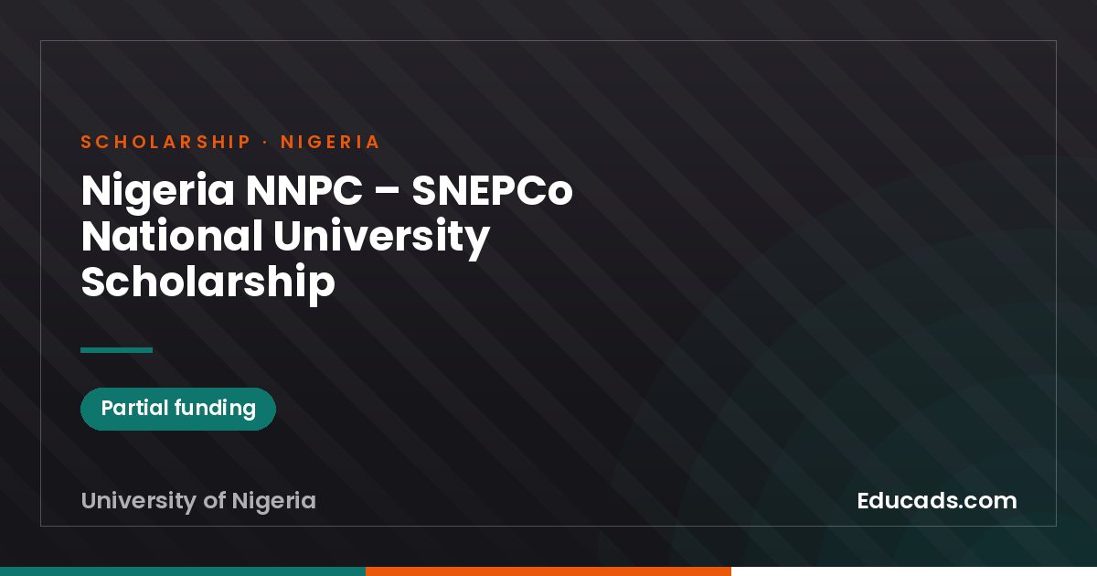 Nigeria NNPC – SNEPCo National University Scholarship scholarship