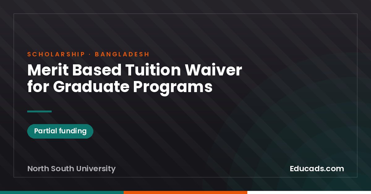Merit Based Tuition Waiver for Graduate Programs scholarship