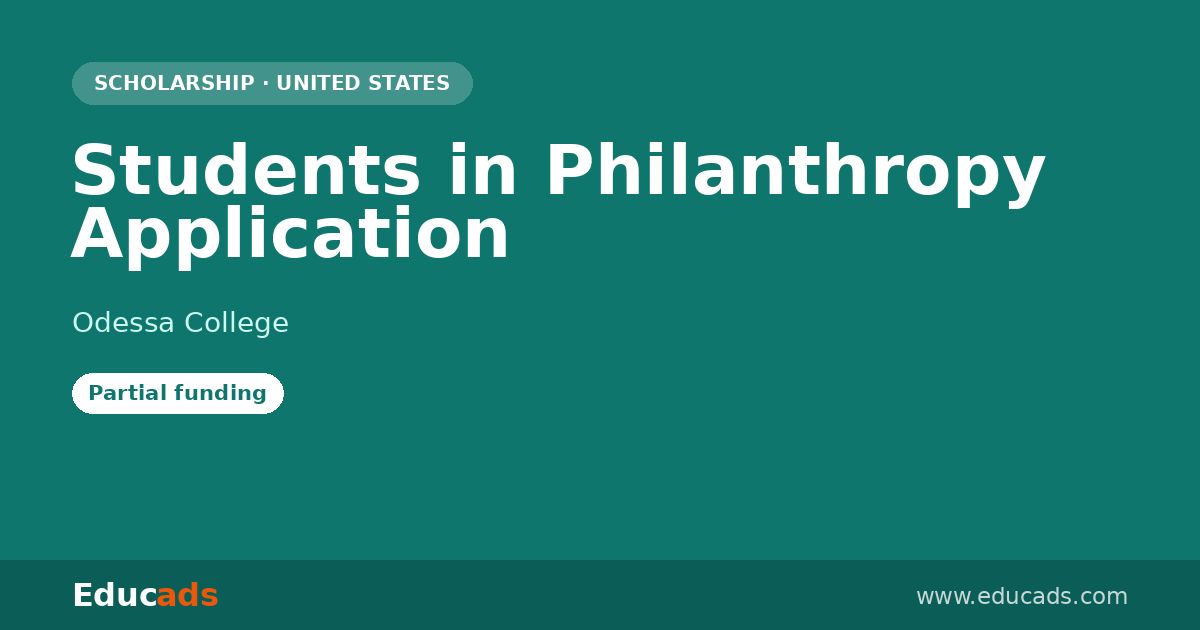 Students in Philanthropy Application scholarship