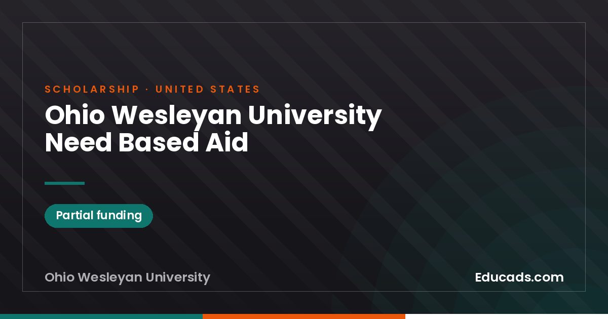 Ohio Wesleyan University Need Based Aid scholarship