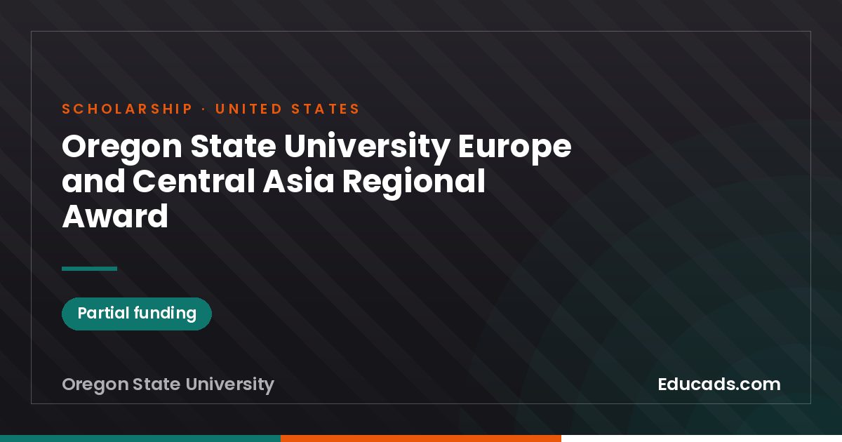 Oregon State University Europe and Central Asia Regional Award scholarship