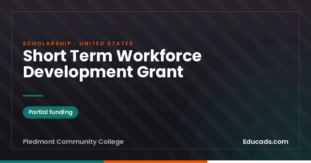 Short Term Workforce Development Grant scholarship
