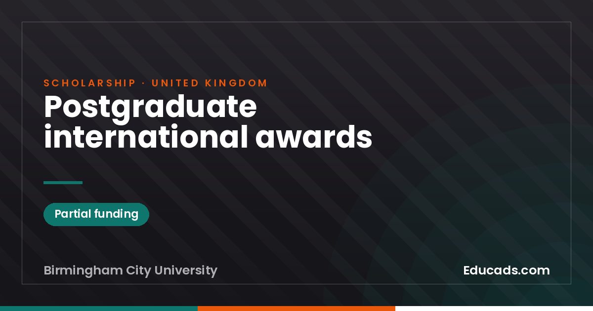 Postgraduate international awards scholarship