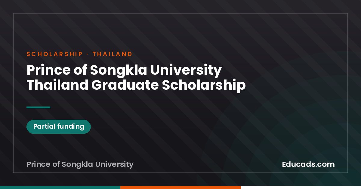 Prince of Songkla University Thailand Graduate Scholarship scholarship