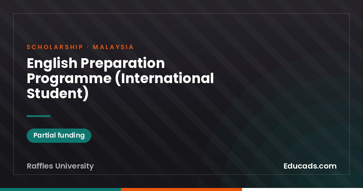 English Preparation Programme (International Student) scholarship