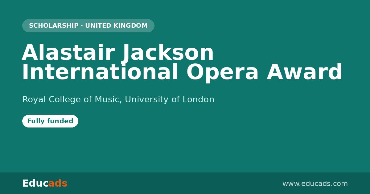 Alastair Jackson International Opera Award scholarship