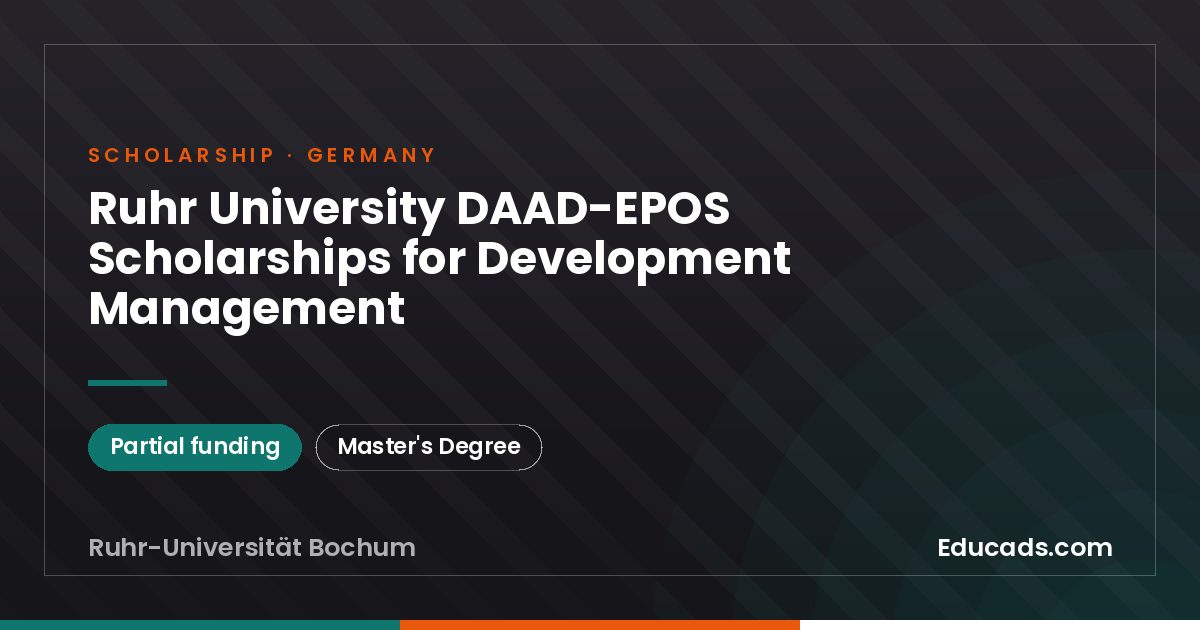 Ruhr University DAAD-EPOS Scholarships for Development Management scholarship