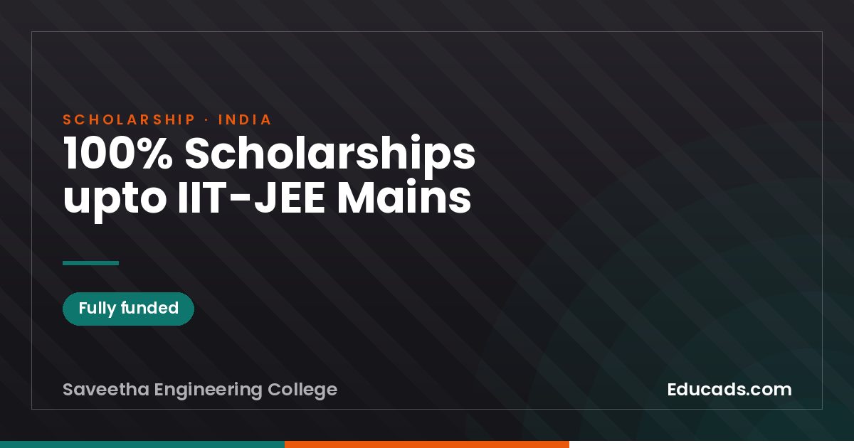 100% Scholarships upto IIT-JEE Mains scholarship