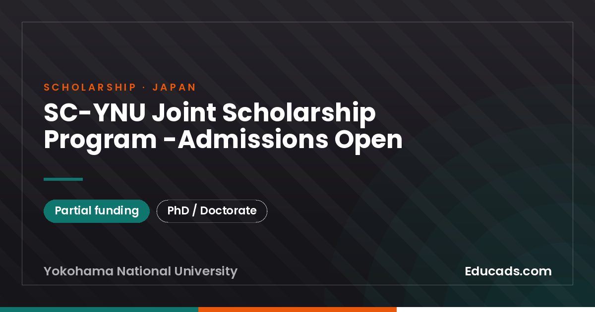 SC-YNU Joint Scholarship Program -Admissions Open scholarship
